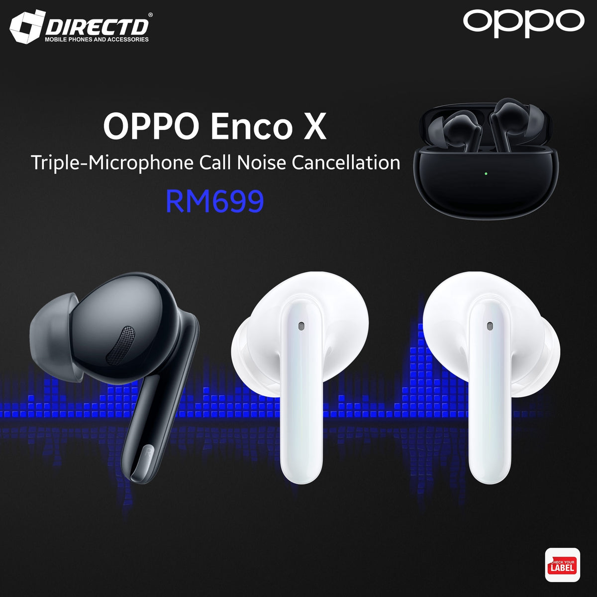 Oppo Enco X (TWS with noise cancellation) Original by Oppo Malaysia
