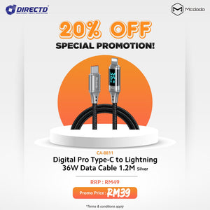 MCDODO Digital Pro Type-c to Lightning 36W Data Cable 1.2M