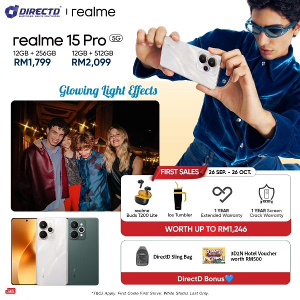 Picture of 🆕 realme 15 Pro 5G [256GB | 512GB] Get GIFTS worth up to RM1246 + DD Bonus