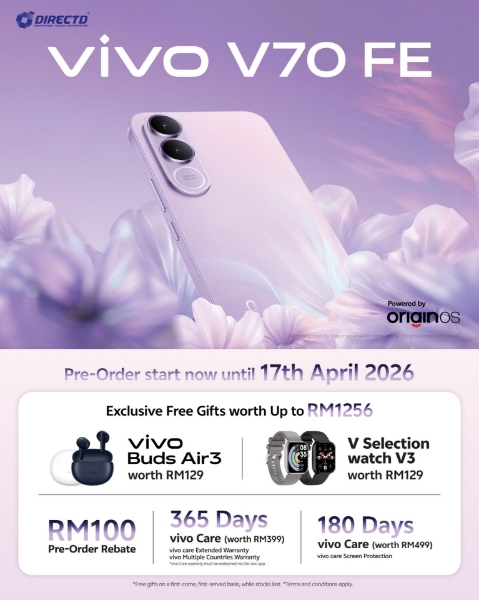 Picture of 🆕 vivo V70 FE 5G | Pre-Order till 17 Apr & Get Exclusive Free Gifts worth up to RM1256
