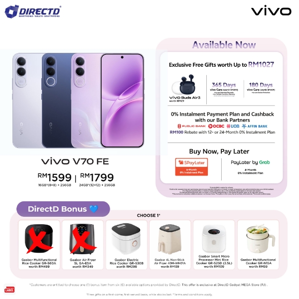 Picture of 🆕 vivo V70 FE 5G [8GB/12GB RAM | 256GB ROM] Get Exclusive Free Gifts