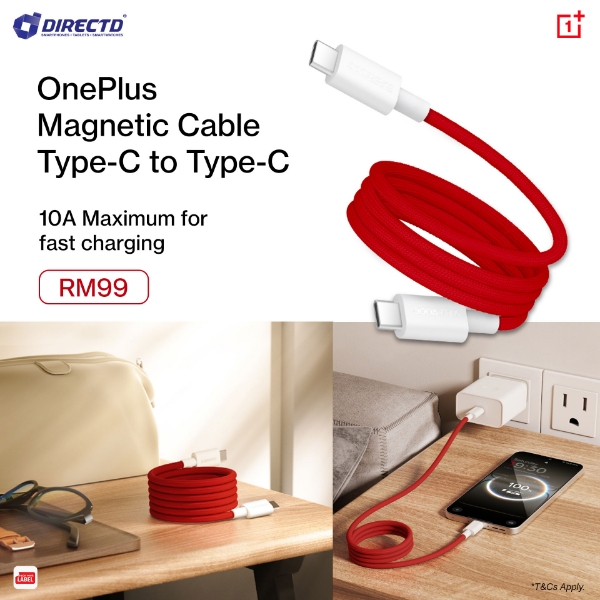Picture of OnePlus Magnetic Cable Type-C to Type-C 10A 1.2M
